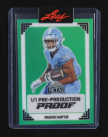 Omarion Hampton 2024 Leaf Metal Green Pre-Production Proof RC #1/1 at PristineAuction.com