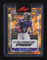 Zay Flowers 2023 Leaf Pro Set Pre-Production Proof XRC Orange RC #1/1 at PristineAuction.com