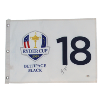 Keegan Bradley Signed 2025 "Ryder Cup" Golf Pin Flag (JSA) at PristineAuction.com
