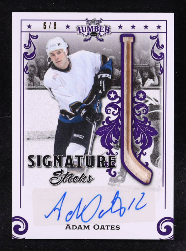 Adam Oates 2021-22 Leaf Lumber Signature Sticks Purple #SSAO1 #6/8 at PristineAuction.com Adam Oates 2021-22 Leaf Lumber Signature Sticks Purple #SSAO1 #6/8 at PristineAuction.com