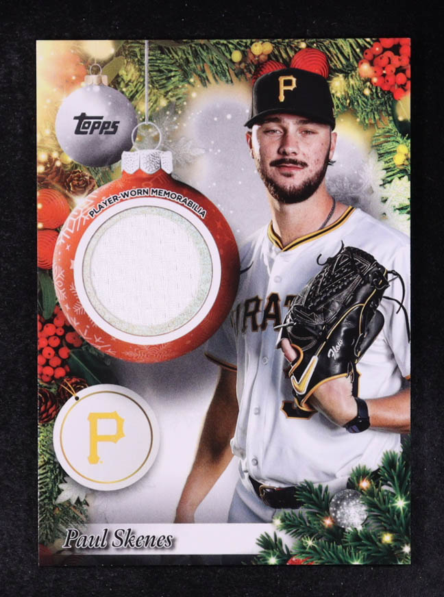 Paul Skenes 2025 Topps Holiday Player Relics #PRPS at PristineAuction.com Paul Skenes 2025 Topps Holiday Player Relics #PRPS at PristineAuction.com