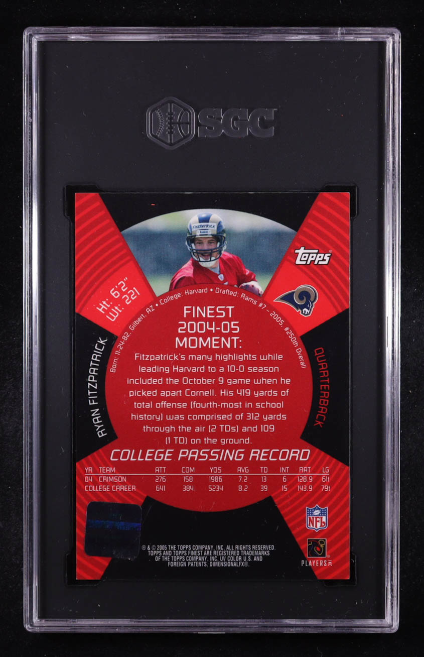 Ryan Fitzpatrick 2005 Finest #169 AU RC (SGC 8 | Auto 10) at PristineAuction.com Ryan Fitzpatrick 2005 Finest #169 AU RC (SGC 8 | Auto 10) at PristineAuction.com
