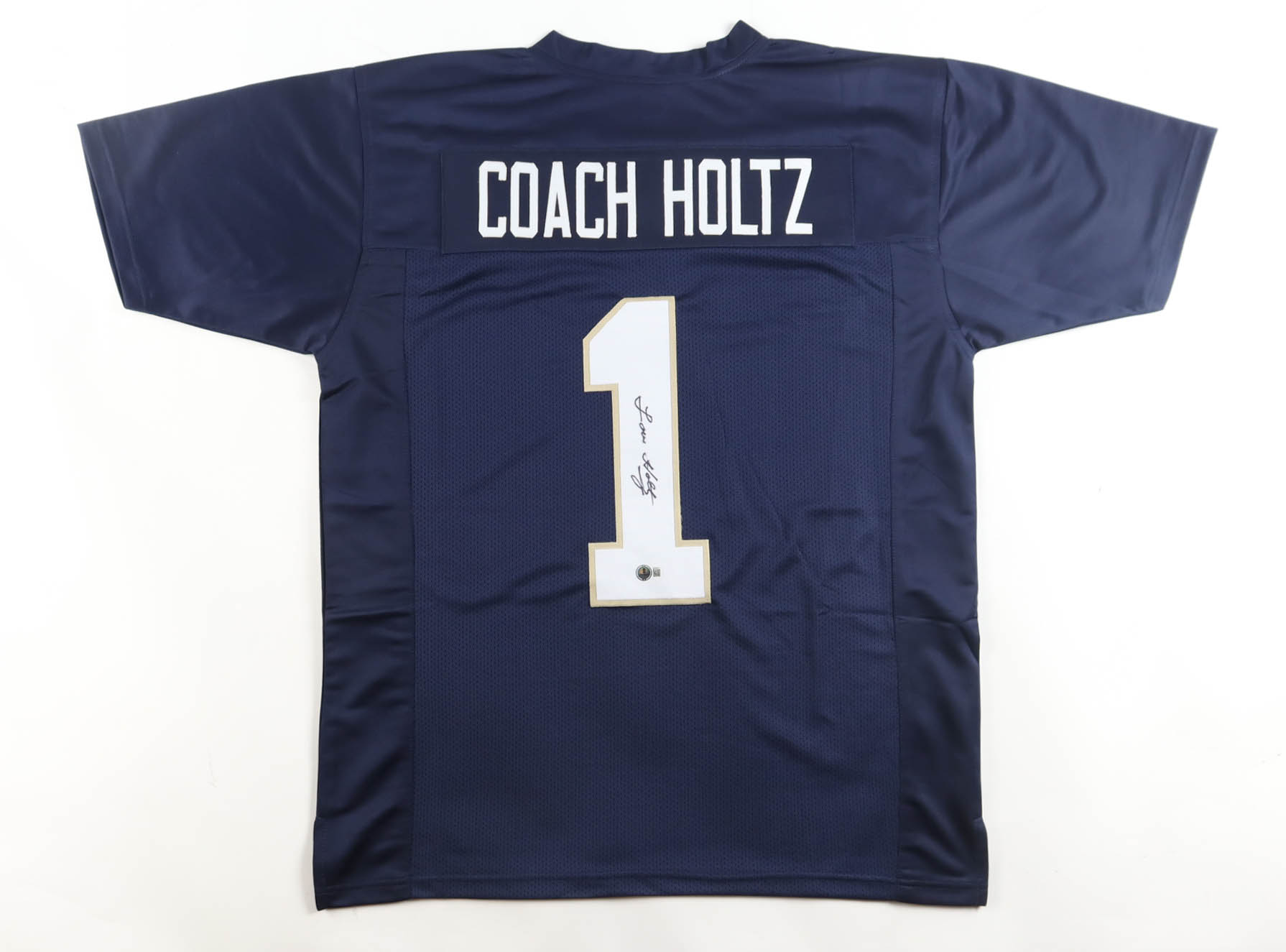 Lou Holtz Signed Jersey (Beckett) at PristineAuction.com Lou Holtz Signed Jersey (Beckett) at PristineAuction.com