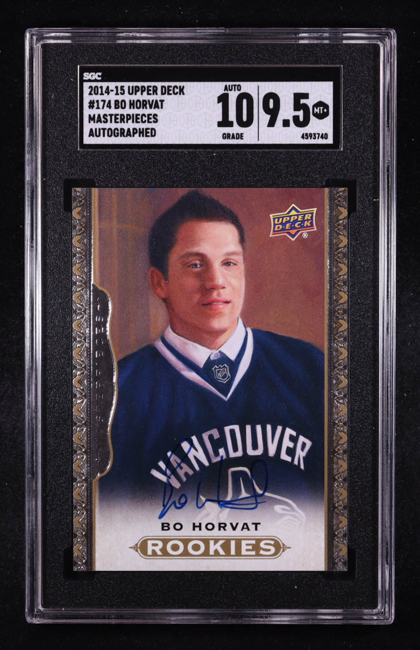 Bo Horvat 2014-15 UD Masterpieces Autographs #174 RC (SGC 9.5 | Auto 10) at PristineAuction.com Bo Horvat 2014-15 UD Masterpieces Autographs #174 RC (SGC 9.5 | Auto 10) at PristineAuction.com