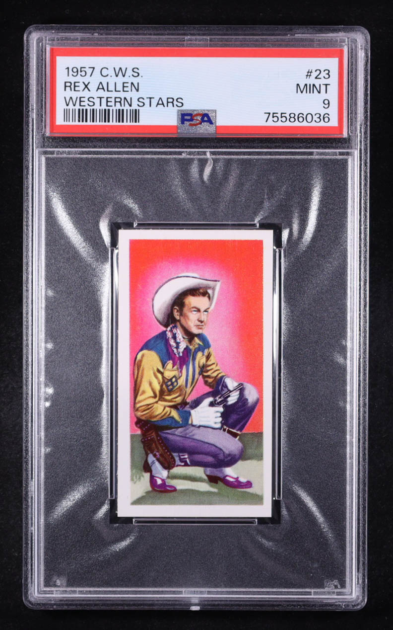 Rex Allen 1957 C.W.S. Western Stars #23 (PSA 9) at PristineAuction.com Rex Allen 1957 C.W.S. Western Stars #23 (PSA 9) at PristineAuction.com