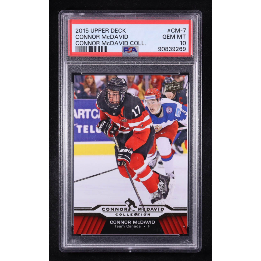 Connor McDavid 2015 Upper Deck Connor McDavid Collection #CM-7 RC (PSA 10) at PristineAuction.com