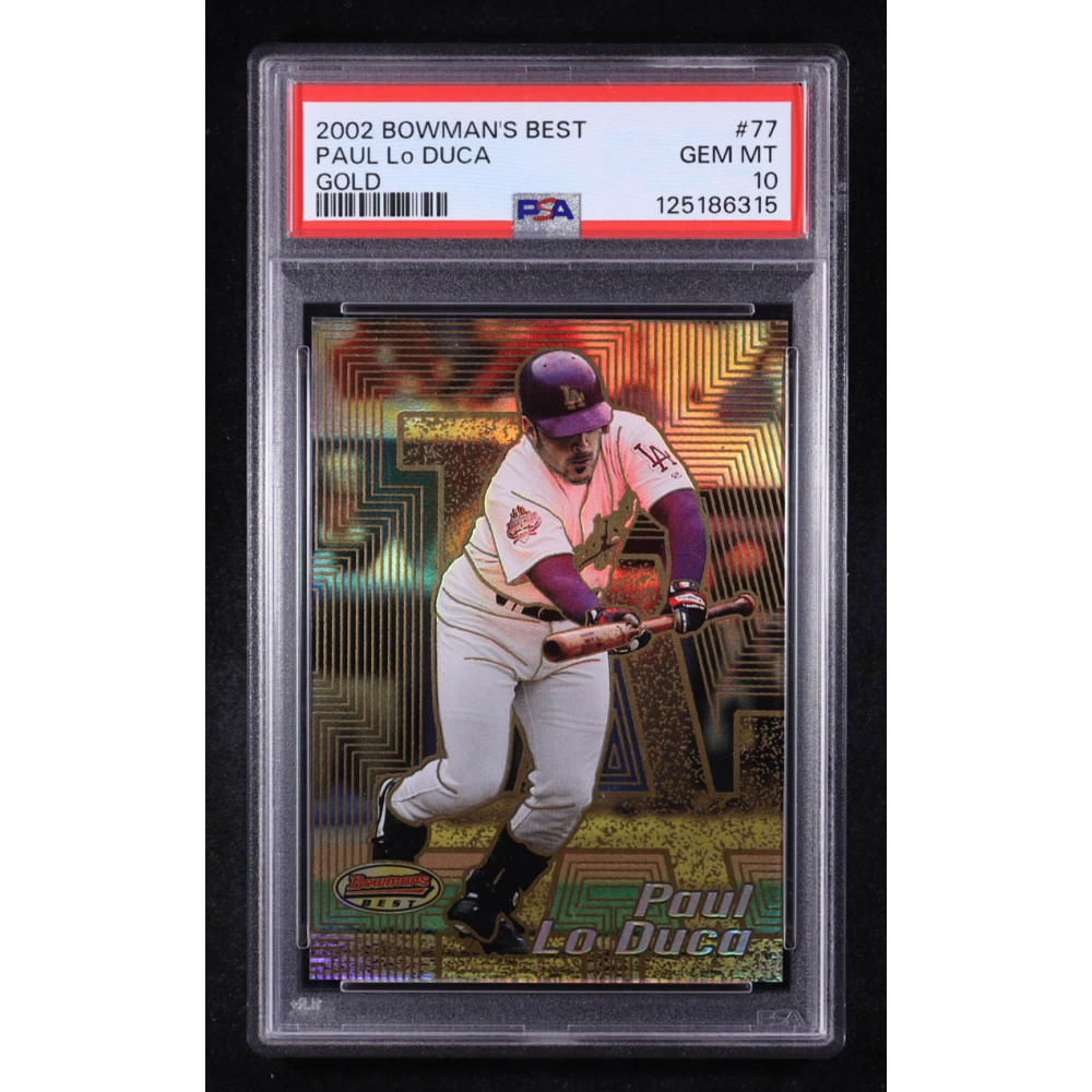 Paul Lo Duca 2002 Bowman's Best Gold #77 #23/50 (PSA 10) at PristineAuction.com