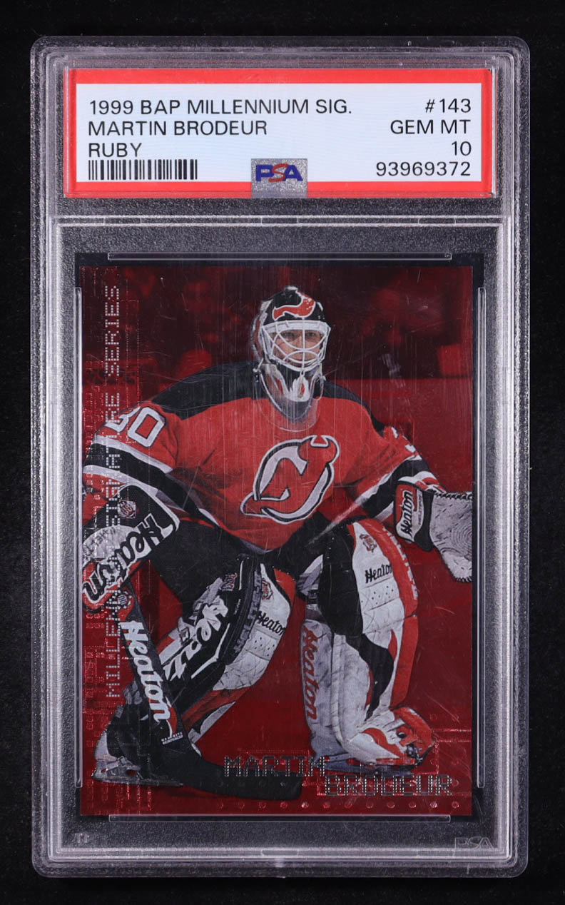 Sig Ruby Martin Brodeur 1999 BAP Millennium Sig. Ruby #143 #216/1000 (PSA 10 ...
