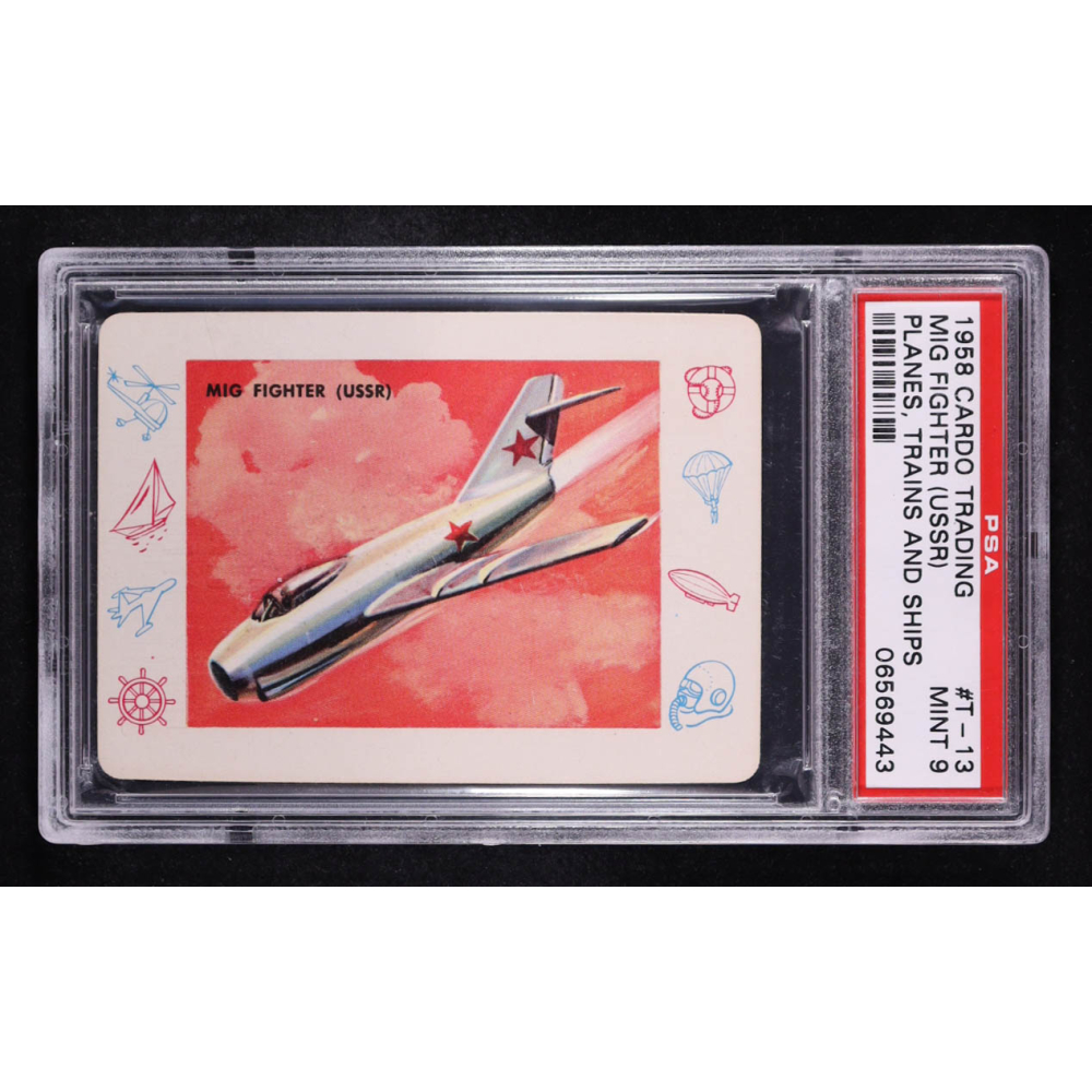 Mig Fighter USSR 1958 Cardo Trading Planes, Trains and Ships #T-13 (PSA 9) at PristineAuction.com