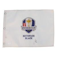 Justin Thomas Signed 2025 "Ryder Cup" Golf Pin Flag (PSA) at PristineAuction.com