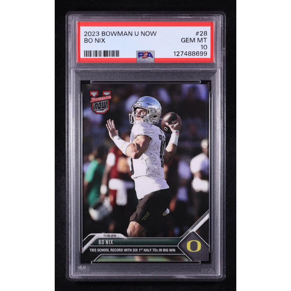 Bo Nix 2023 Bowman U Now #28 RC (PSA 10) at PristineAuction.com