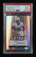 Tyreek Hill 2024 Leaf Electrum Star Autograph Spectrum Silver Holofoil #SATH1 #3/3 (PSA 9 | Auto 10) at PristineAuction.com
