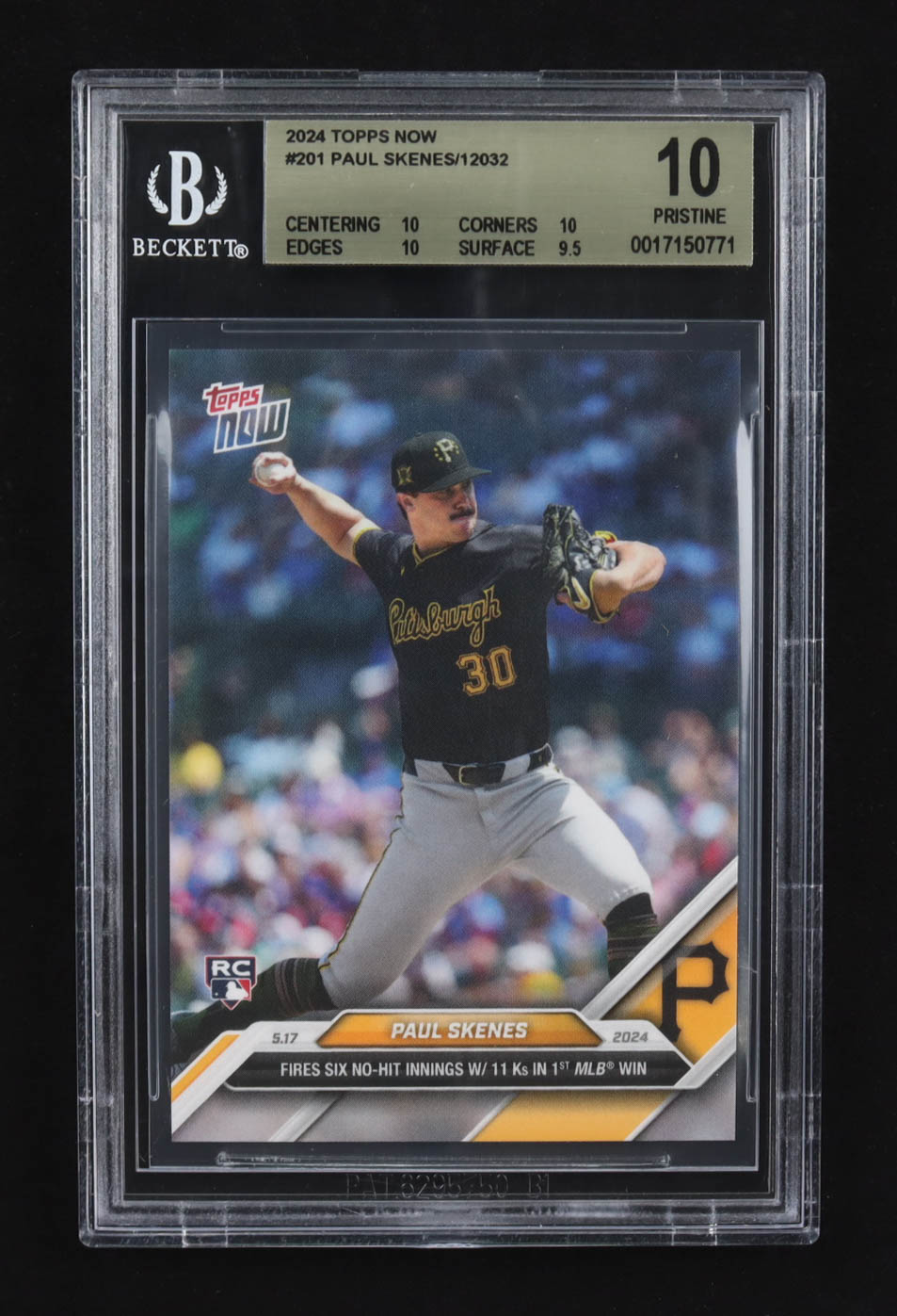 Paul Skenes 2024 Topps Now #201 RC (BGS 10) at PristineAuction.com Paul Skenes 2024 Topps Now #201 RC (BGS 10) at PristineAuction.com