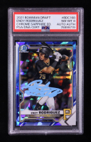 Endy Rodriguez Signed 2021 Bowman Chrome Draft Sapphire Edition #BDC-168 RC (PSA 8 | Autograph Graded PSA ) at PristineAuction.com