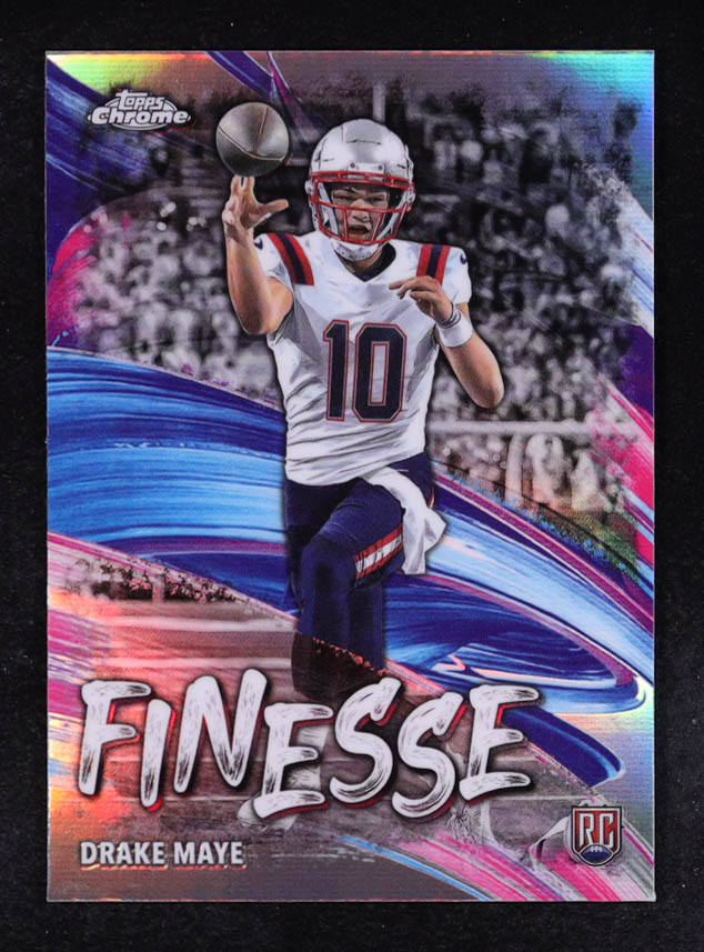 Drake Maye 2024 Topps Chrome Finesse Refractors #F2 RC at PristineAuction.com Drake Maye 2024 Topps Chrome Finesse Refractors #F2 RC at PristineAuction.com