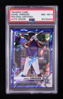 Adael Amador Signed 2021 Bowman Chrome Sapphire #BDC-195 RC (PSA | Autograph Graded PSA 8) at PristineAuction.com