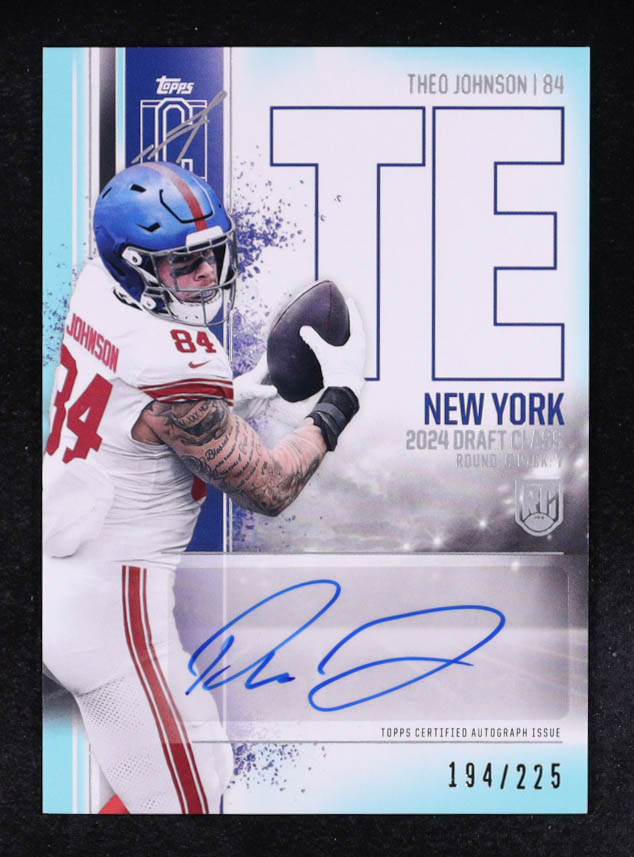 Theo Johnson 2024 Topps Signature Class Rookie Autographs Teal CLASS I #RCA-TJ #194/225 RC at PristineAuction.com Theo Johnson 2024 Topps Signature Class Rookie Autographs Teal CLASS I #RCA-TJ #194/225 RC at PristineAuction.com