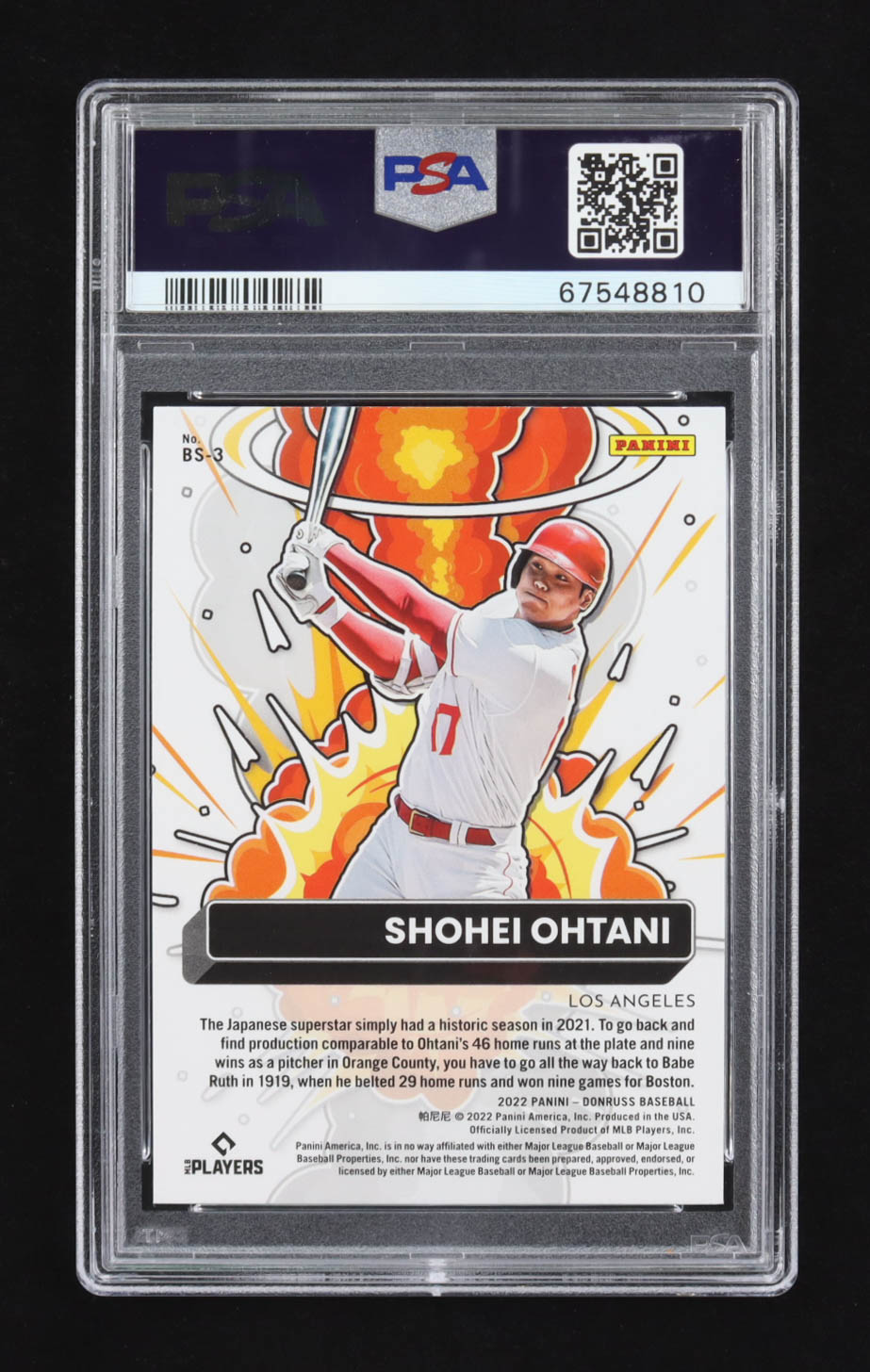 Shohei Ohtani 2022 Donruss Bomb Squad Rapture #3 (PSA 10) at PristineAuction.com Shohei Ohtani 2022 Donruss Bomb Squad Rapture #3 (PSA 10) at PristineAuction.com