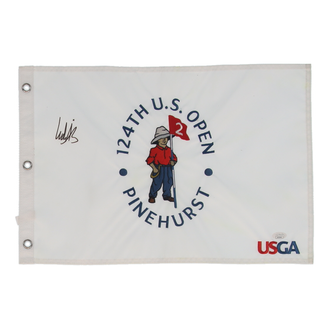 Ludvig Aberg Signed 2024 US Open Golf Pin Flag (JSA) at PristineAuction.com Ludvig Aberg Signed 2024 US Open Golf Pin Flag (JSA) at PristineAuction.com