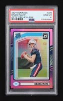 Drake Maye 2024 Donruss Optic Rated Rookies Preview Pink #379 RC (PSA 10) at PristineAuction.com
