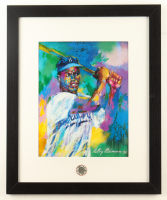 LeRoy Neiman "Jackie Robinson" Custom Framed Art Print Display with Dodgers Pin at PristineAuction.com