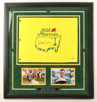 Rory McIlroy Signed Custom Framed 2025 The Masters Tournament Golf Pin Flag with (2) 8x10 Photos (PSA) at PristineAuction.com