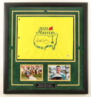 Rory McIlroy Signed Custom Framed 2025 The Masters Tournament Golf Pin Flag with (2) 8x10 Photos (PSA) at PristineAuction.com