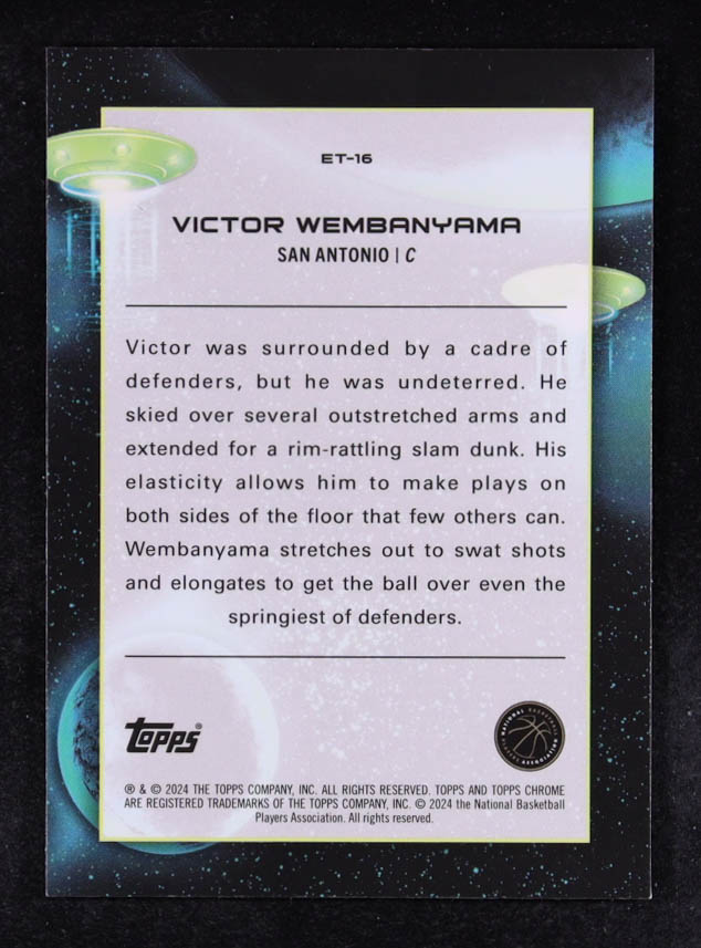 Victor Wembanyama 2023-24 Topps Cosmic Chrome Extraterrestrial Talent #ET16 RC at PristineAuction.com Victor Wembanyama 2023-24 Topps Cosmic Chrome Extraterrestrial Talent #ET16 RC at PristineAuction.com