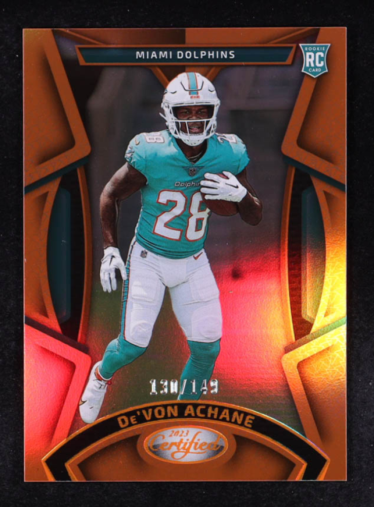 De'Von Achane 2023 Certified Mirror Orange #160 #130/149 RC