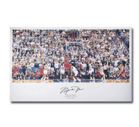 Michael Jordan Signed Bulls "The Last Shot" 22x36 Print (UDA) at PristineAuction.com