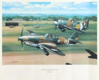Stan Stokes "Flying Tigers & Buffalos" Lithograph Signed By (4) with Dick Rossi, Charlie Bond, Carl Brown & Joe Rosbert (AIV) at PristineAuction.com