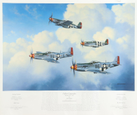 CE Bud Anderson & Bill Overstreet Signed Stan Stokes "Fallen Comrades of the 357th FG" Lithograph (AIV) at PristineAuction.com