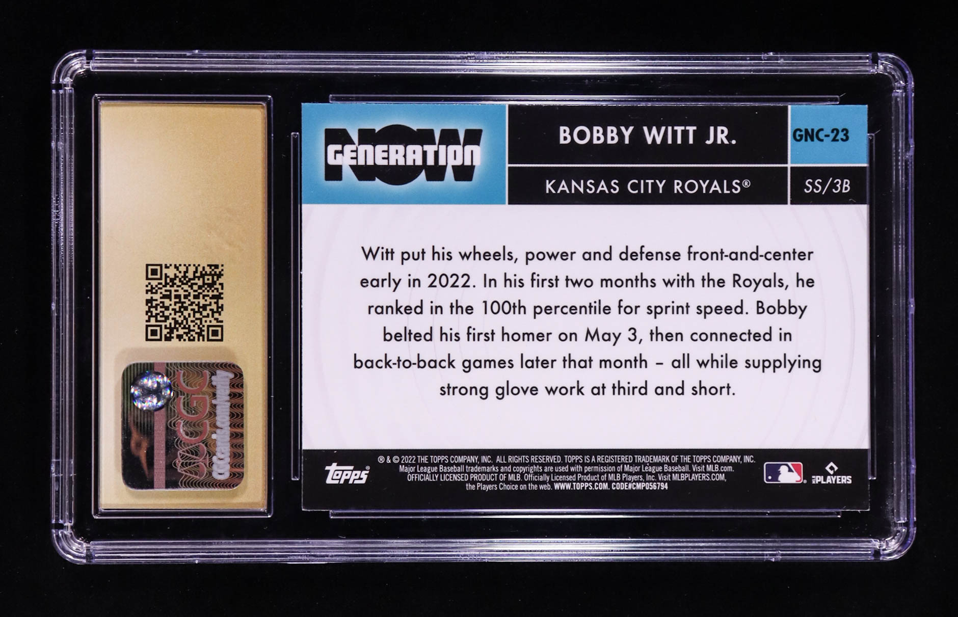 Bobby Witt Jr. 2022 Topps Chrome Update Generation Now #GNC23 RC (CGC Pristine 10) at PristineAuction.com Bobby Witt Jr. 2022 Topps Chrome Update Generation Now #GNC23 RC (CGC Pristine 10) at PristineAuction.com