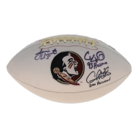 Charlie Ward, Chris Weinke & Jameis Winston Signed Florida State Seminoles Logo Football Inscribed "2000 Heisman" & "93 Heisman" (Beckett) at PristineAuction.com