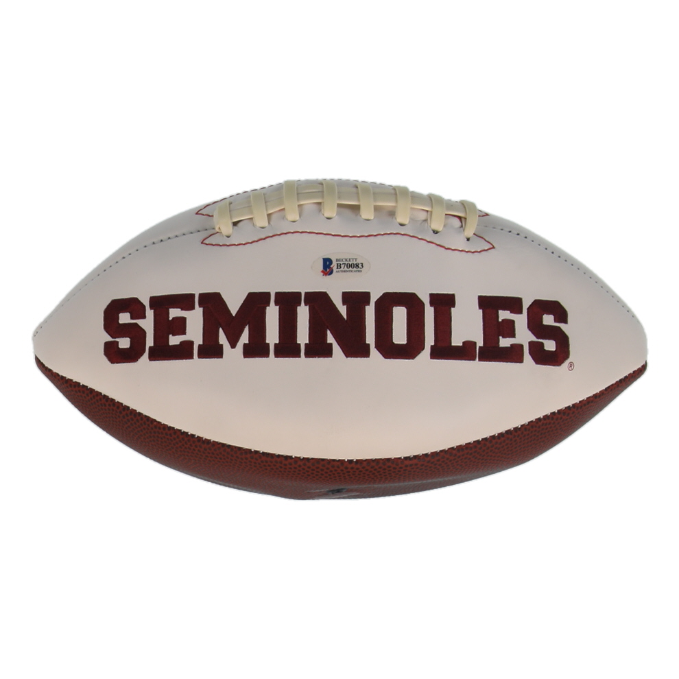Derwin James Signed Florida State Seminoles Logo Football Inscribed "Go Noles!" (Beckett) at PristineAuction.com Derwin James Signed Florida State Seminoles Logo Football Inscribed "Go Noles!" (Beckett) at PristineAuction.com
