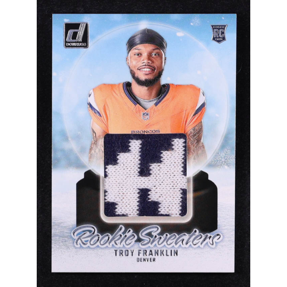 Troy Franklin 2024 Donruss Rookie Holiday Sweater #12 RC at PristineAuction.com