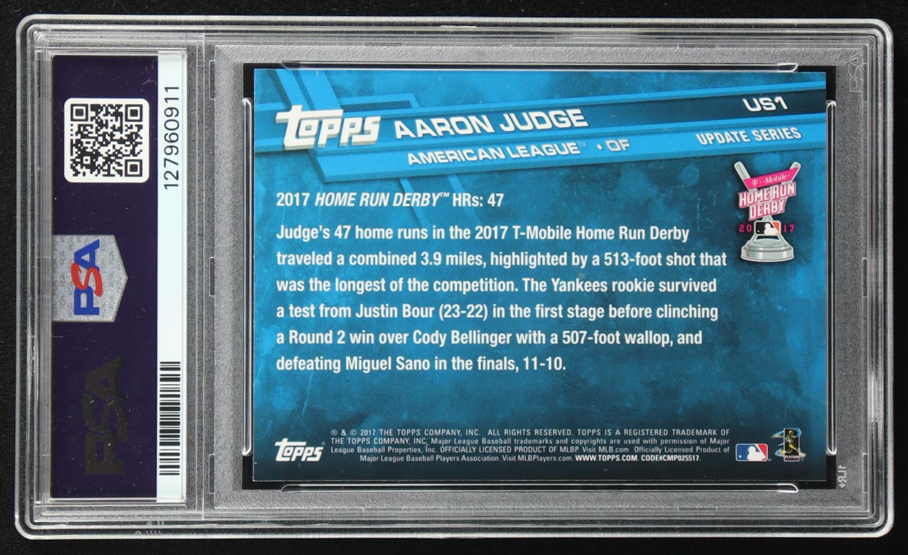 Aaron Judge 2017 Topps Update #US1 HRD RC (PSA 9) at PristineAuction.com Aaron Judge 2017 Topps Update #US1 HRD RC (PSA 9) at PristineAuction.com