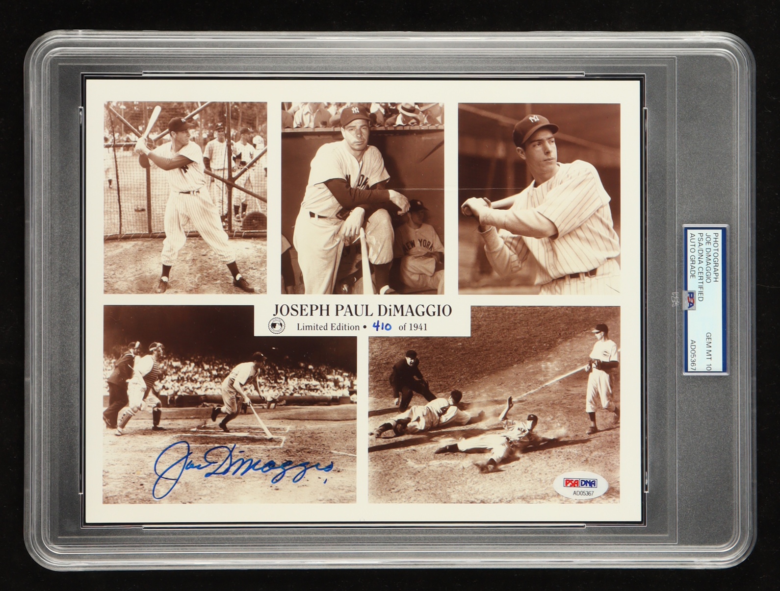 Joe DiMaggio Signed LE Yankees 8x10 Photo (PSA | Autograph Graded 10) at PristineAuction.com Joe DiMaggio Signed LE Yankees 8x10 Photo (PSA | Autograph Graded 10) at PristineAuction.com