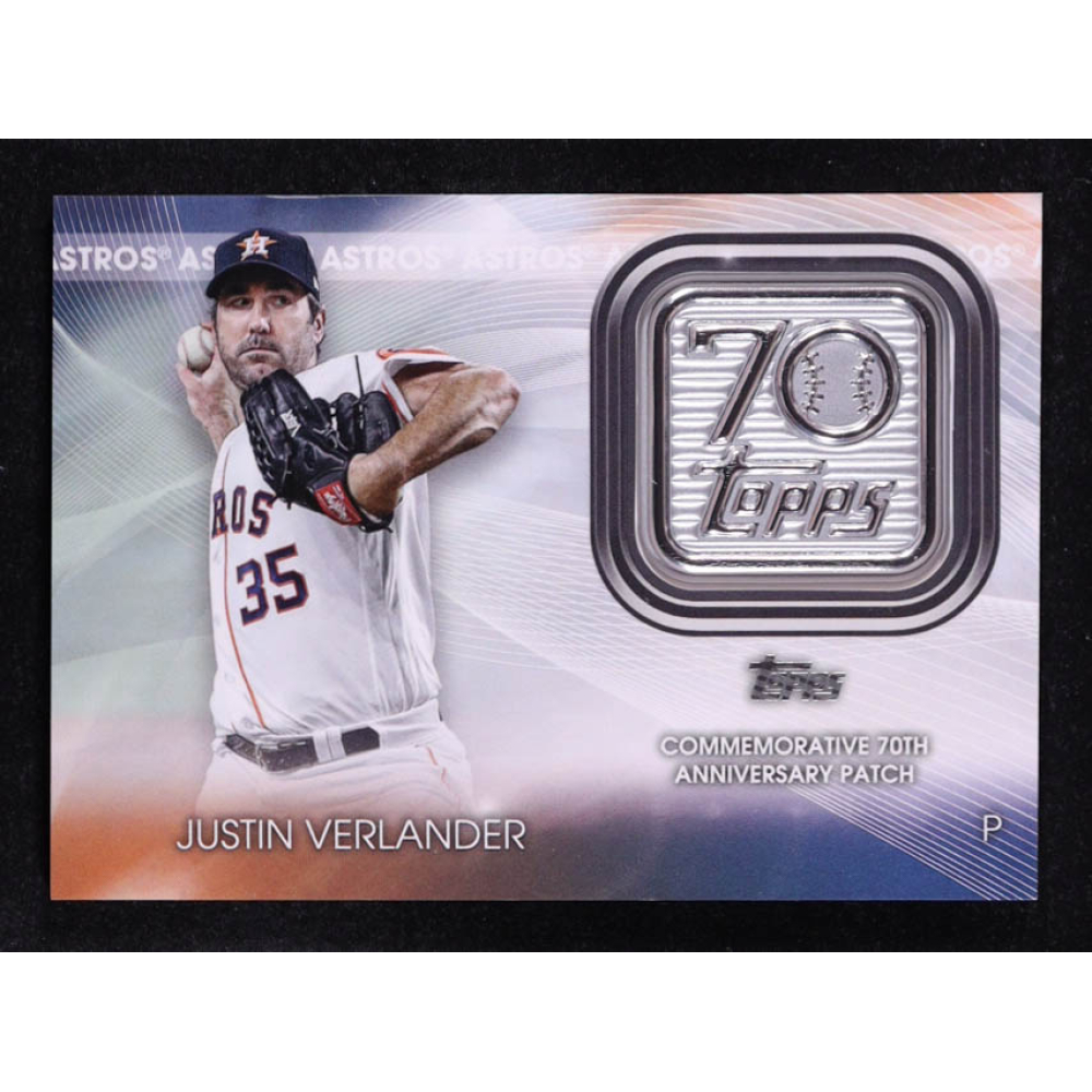 Justin Verlander 2021 Topps Update 70th Anniversary Logo Patches #T70PJV at PristineAuction.com
