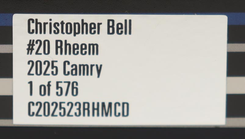 Christopher Bell Signed 2025 #20 Rheem Camry | 1:24 Diecast Car (Bell) at PristineAuction.com Christopher Bell Signed 2025 #20 Rheem Camry | 1:24 Diecast Car (Bell) at PristineAuction.com