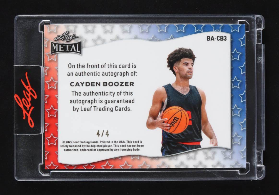 Cayden Boozer 2025 Leaf Metal Independence Day Popsicle Shimmer #BA-CB3 #4/4 at PristineAuction.com Cayden Boozer 2025 Leaf Metal Independence Day Popsicle Shimmer #BA-CB3 #4/4 at PristineAuction.com