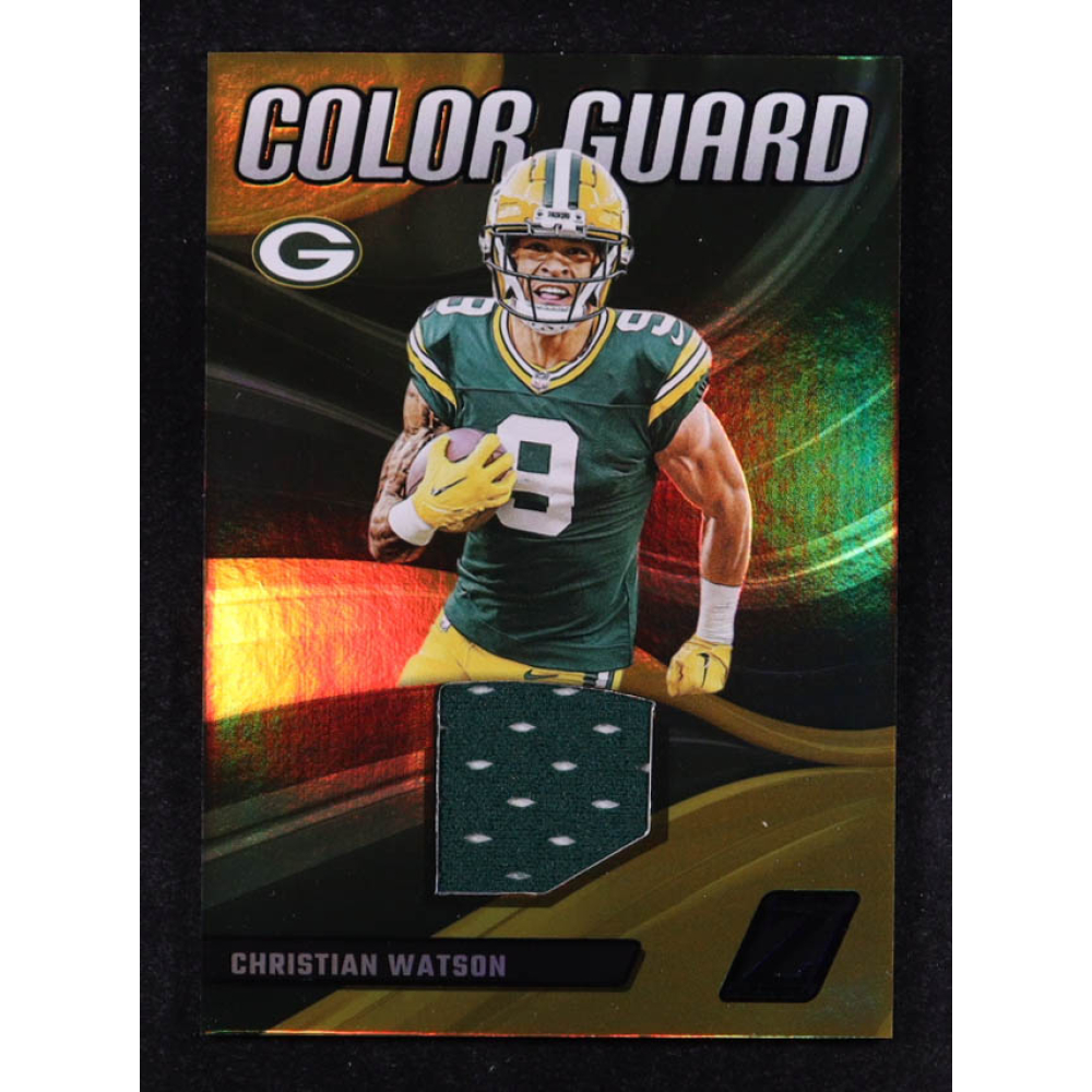 Christian Watson 2023 Zenith Color Guard Jerseys #16 at PristineAuction.com