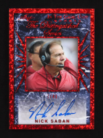 Nick Saban 2022 Leaf ITG The Distinguished Series Red Auto #DS-NS1 #7/40 at PristineAuction.com