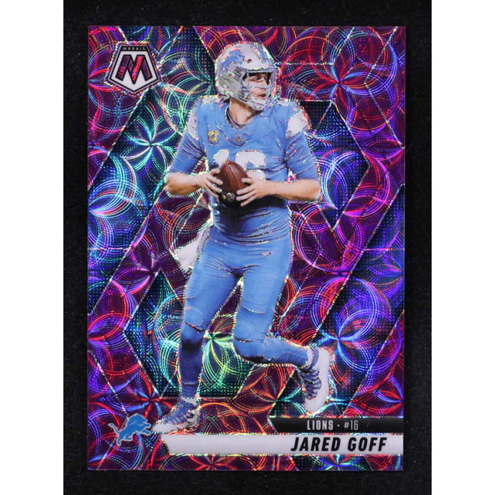 Jared Goff 2025 Panini Mosaic Purple Scope #194 at PristineAuction.com