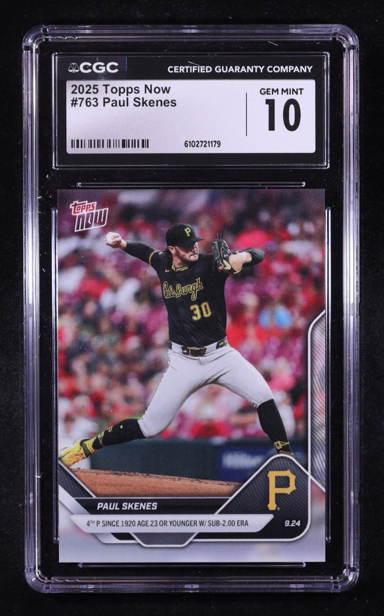 Paul Skenes 2025 Topps Now #763 (CGC 10) at PristineAuction.com Paul Skenes 2025 Topps Now #763 (CGC 10) at PristineAuction.com
