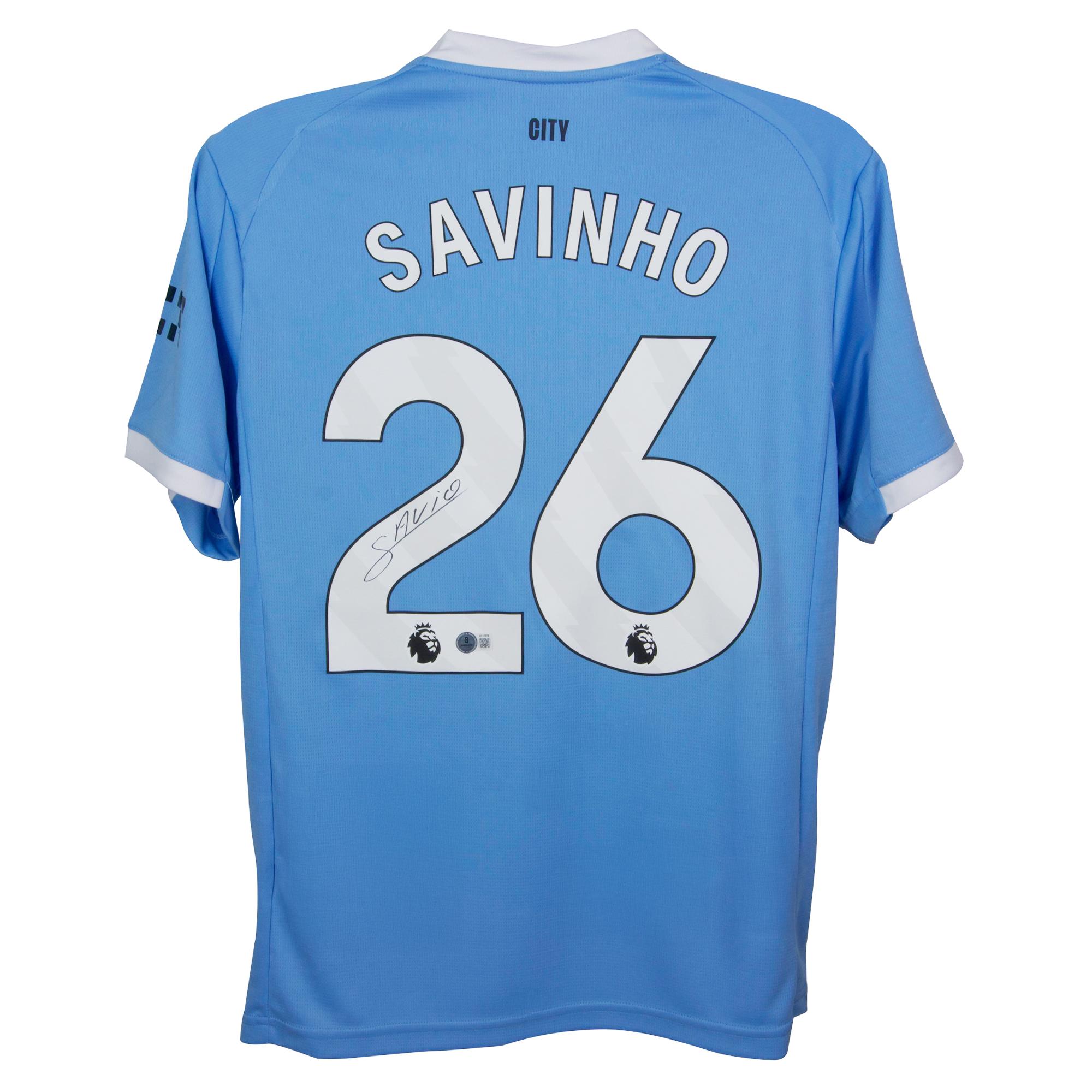 Savinho Signed Manchester City Puma Authentic Jersey (Beckett) at PristineAuction.com Savinho Signed Manchester City Puma Authentic Jersey (Beckett) at PristineAuction.com