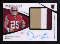 Derrius Guice 2018 Immaculate Collection Rookie Premium Patch Autographs Emerald #18 #07/12 RC at PristineAuction.com