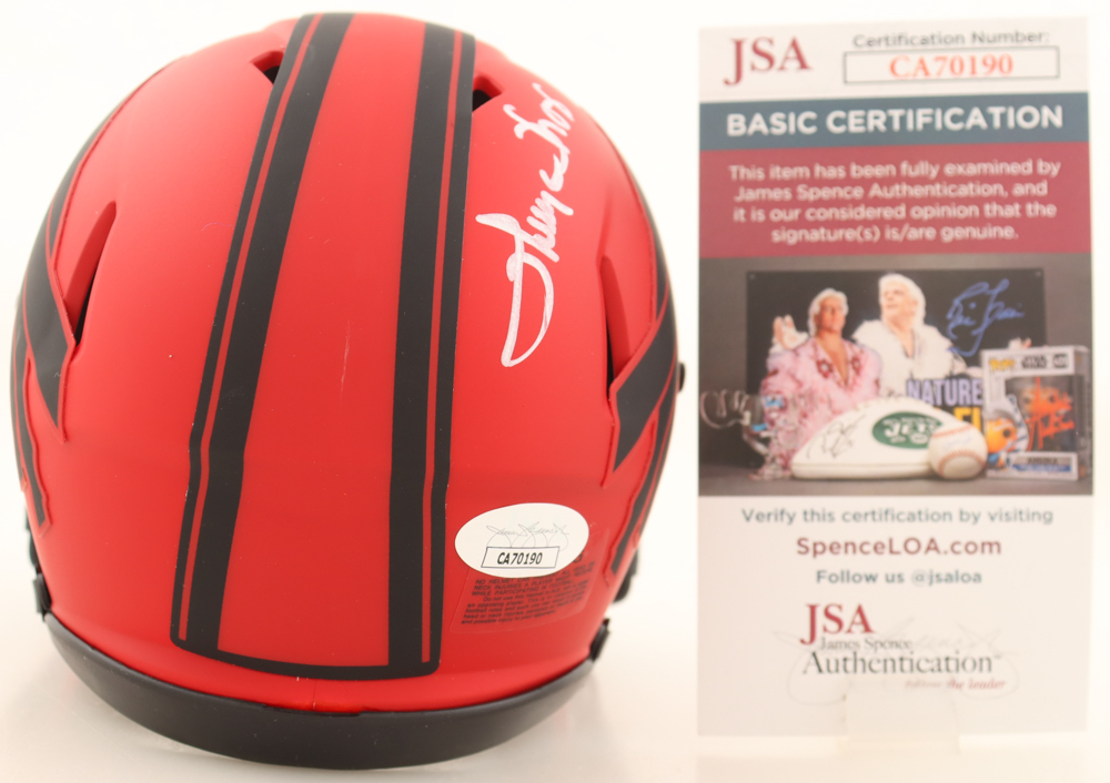 Thurman Thomas Signed Bills Rave Alternate Speed Mini Helmet (JSA) at PristineAuction.com Thurman Thomas Signed Bills Rave Alternate Speed Mini Helmet (JSA) at PristineAuction.com