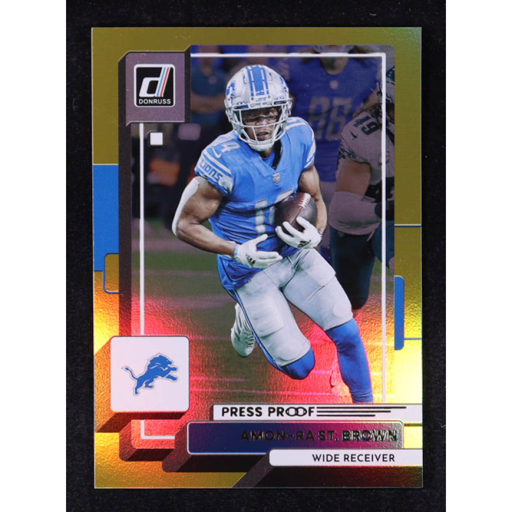 Amon-Ra St. Brown 2022 Donruss Press Proof Premium Gold #85 at PristineAuction.com