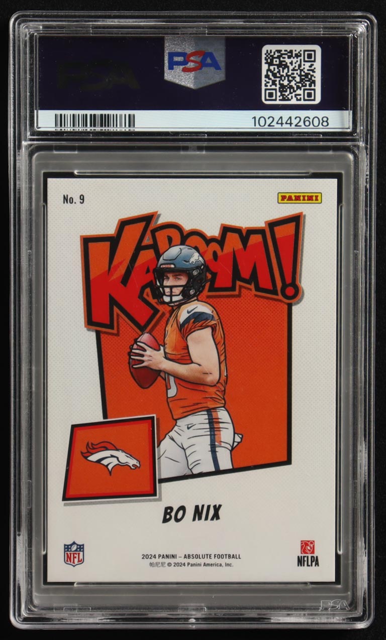 Bo Nix 2024 Absolute Kaboom Horizontal #9 RC (PSA 9) at PristineAuction.com Bo Nix 2024 Absolute Kaboom Horizontal #9 RC (PSA 9) at PristineAuction.com